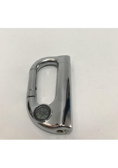 Metal Karabina Carabiner Kamp Anahtarlığı Pusula Çakmak