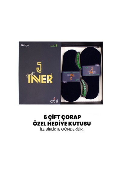 Just Inner Erkek 6 Lı Bambu Çorap Sneaker Dikişsiz Rahatlık Hissi 11300 Lacivert