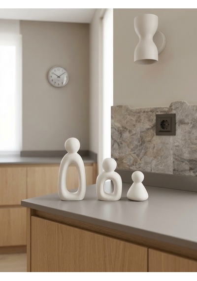 Kaveld Aura Family Minimalist Dekoratif Heykel 3'lü Set El Yapımı Modern Biblo Mermer Tozu & Çimento Kompozit Premium Salon Ve Ofis Dekoru Siyah - Antik Beyaz Kaveld Aura Family Minimalist Dekoratif Heykel 3'lü Set El Yapımı Modern Biblo Mermer Tozu & Çimento Kompozit Premium Salon Ve Ofis Dekoru Siyah - Antik Beyaz