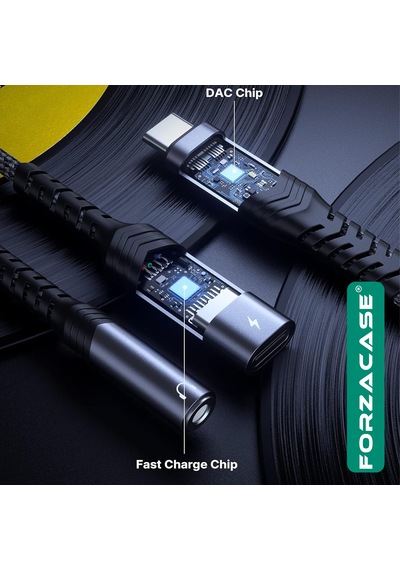Forzacase 3in1 Type-c Pd 100w Girişli 3.5 Mm Aux Çevirici Kulaklık Jak Adaptör Fc1168 1 Adet
