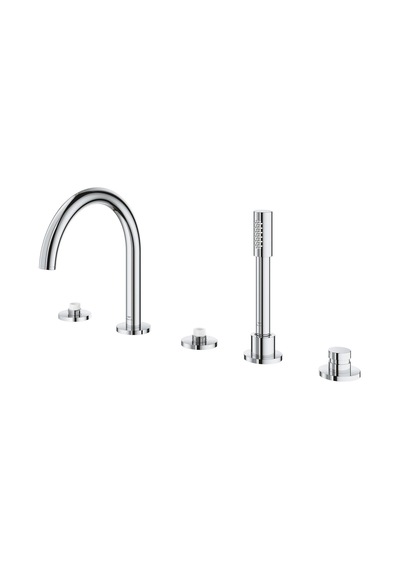 Grohe Atrio Private Collection 25224000 Sıva Üstü Grubu 5 Delikli Ankastre Küvet Bataryası Gümüş