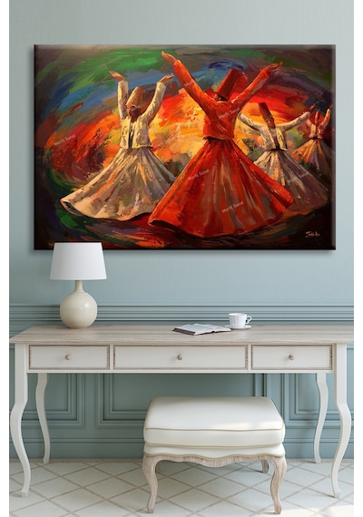 Mevlevi Dervişler Kanvas Tablo 100 x 70