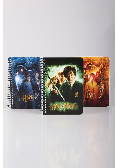 Dekomus İle Lisanslı Harry Potter Spırallı A6 Çizgili Not Defteri / Bloknot Altın