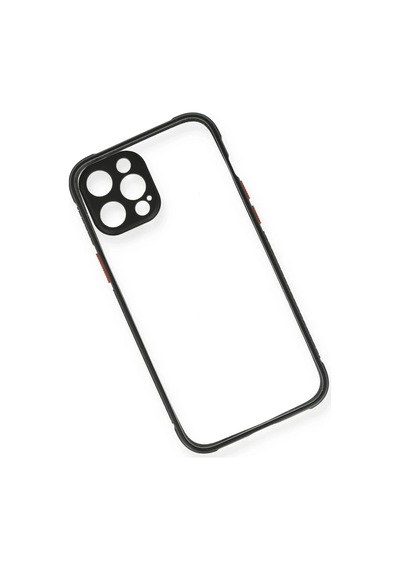 İphone 12 Pro Kılıf Miami Şeffaf Silikon - Siyah 00461364