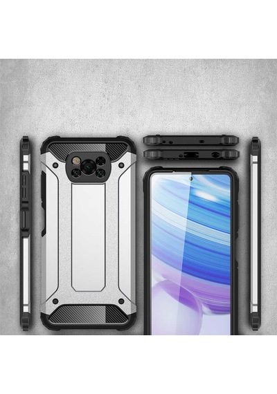 Noktaks - Poco X3 - Poco X3 Nfc - Poco X3 Pro Uyumlu - Kılıf Çift Katman Zırh Tank Crash Military Kapak - Gold Gold
