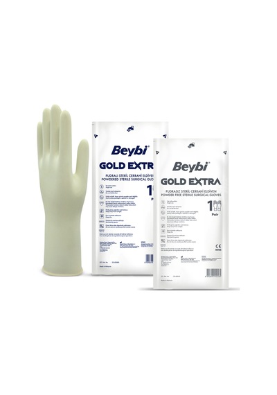 Beybi Gold Extra Pudrasız Steril Cerrahi Eldiven 50'li 8.5