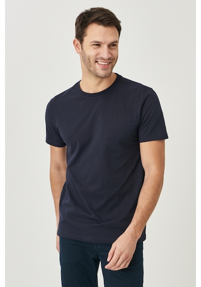 Ac&Co / Altınyıldız Classics Erkek Lacıvert-lacıvert Slim Fit Bisiklet Yaka 2'li Düz Tişört Paketi Lacıvert-lacıvert Lacivert