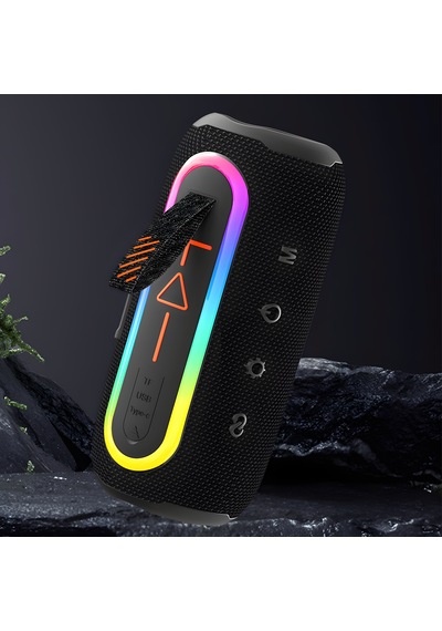 İdragon Flıp 6 Max Siyah Bluetooth Hoparlör Rgb Işıklı, Fm Radyo, Ipx6 Suya Dayanıklı, 6 Saat, 8w X2