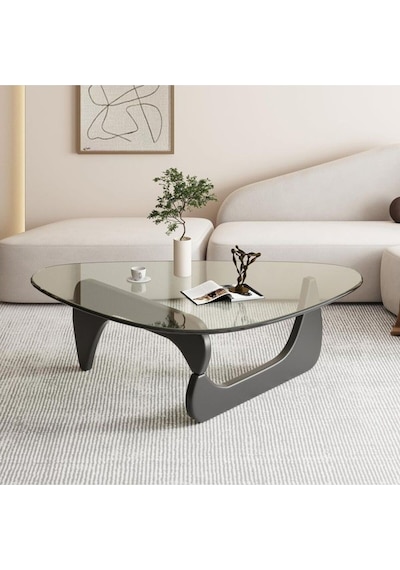 VitrA, Yeni Nesil Modern Elips Geometrik Orta Cam Sehpa, Siyah