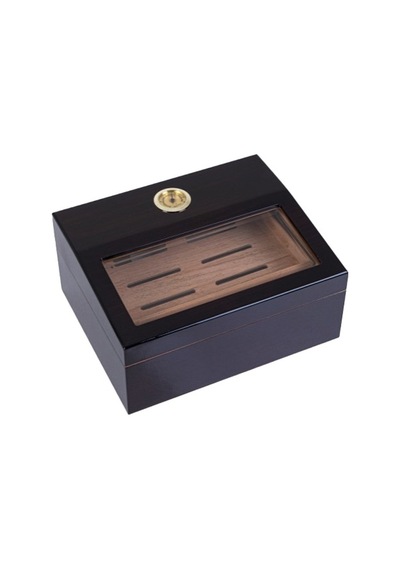 Yarım Cam Tavan Puro Humidor / Puro Saklama Kutusu - Siyah 0199