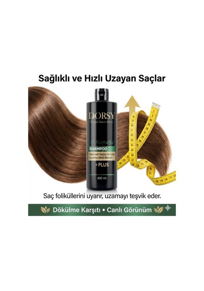 +plus Hızlı Uzama Ve Hacim Etkili Tuzsuz Doğal At Kuyruğu Özlü Şampuan 400 Ml