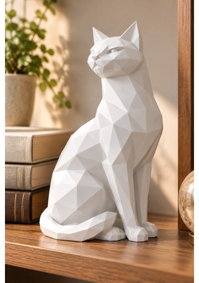 Asil Kedi Figürlü Dekoratif Biblo