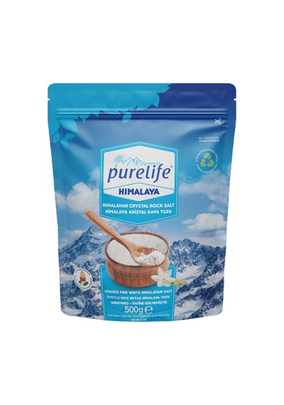 Purelife Himalaya Tuzu Beyaz İyotlu İnce 500 G - 7 Adet Tarı