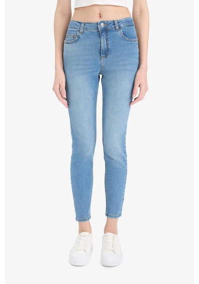 DeFacto Skinny Fit Yüksek Bel Düz Paça Uzun Jean Taş Yıkama Pantolon D8189AX25SPNM85