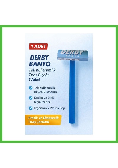 Vaveni Derby Banyo Tek Kullanımlık Tıraş Bıçağı 1 Adet Plastik Saplı Pratik Tıraş Jileti Arz