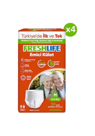 Freshlife 4'lü Emici Külot Medium 30x4 120 Adet M
