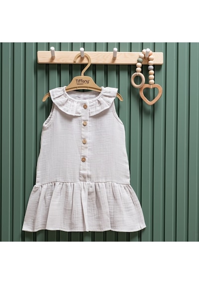 Tiffany Baby & Kids Tiffany Baby Müslin Theme Elbise 26086 Gri