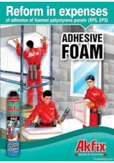 Akfix 960 Yapıştırıcı Pu Köpük Xps Eps Isı Yalıtım Mantolama