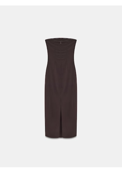 Dilvin 91368 Straplez Midi Elbise-koyu Kahve Koyu Kahve