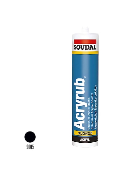 Soudal Acryrub Silikonize Mastik Siyah 500 Gr 417564