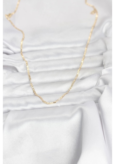 Cm 14k Gold Renk Yassı Zincir Model 60 Cm Kadın Kolye 5886 Çok Renkli