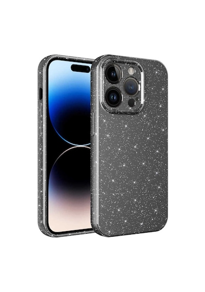 Apple Uyumlu iPhone 14 Pro Max Kılıf Kamera Korumalı Simli Lüks Zore Koton Kapak Gri