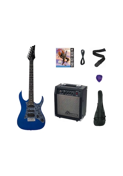 Strauss Esh-22 Mbl Elektro Gitar Hss - Metalik Mavi Set Anfi-softcase-askı-tel-kablo-pena