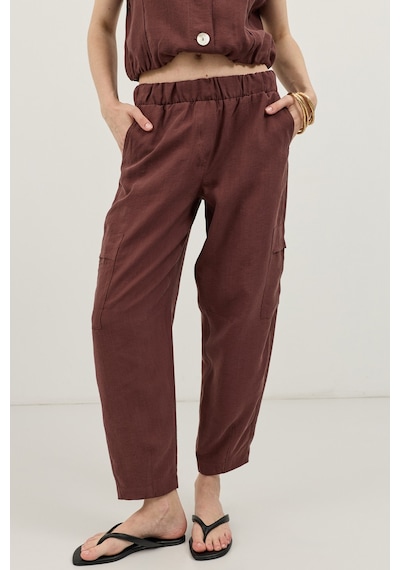 Antioch Lyocell Karışımlı Barrel Pantolon Bordo