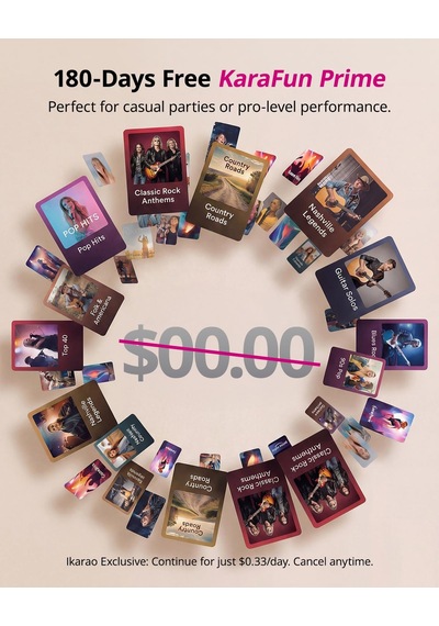 Ikarao Yetişkinler İçin Karaoke Makinesi, Şarkı Sözleri Ekranlı, 2 Kendinden Şarjlı Kablosuz Mikrofon, Autotune Ve Eq, 140w Hoparlör, Connect Tv, Ev, Aile, Parti, Seyahat İçin Taşınabilir Karaoke