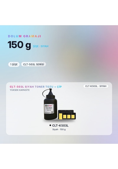 Samsung Uyumlu Clt-k503l Toner Tozu + Çip Siyah 150gr / Proxpress C3010 / C3060