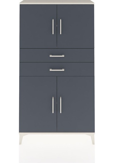 Arges Dolap 3 Raflı 2 Çekmeceli 4 Kapaklı 88x30x163 Aytaşı-antrasit Aytası