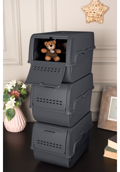 Technow Motek Mt-40 S-box 8 Litre 3'lü Çok Amaçlı Organizer Düzenleyici Antrasit 3 8litre Antrasit