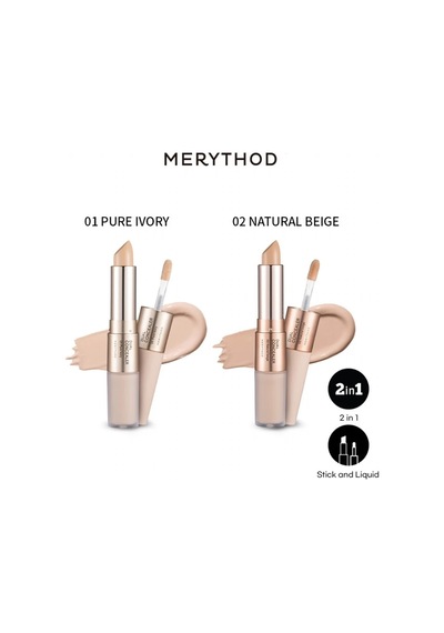 Merythod Dual Concealer 01 Pure Ivory - Çift Uçlu Kapatıcı Stick Ve Likit