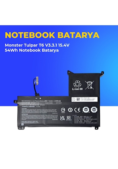 Monster Tulpar T6 V3.3.1 15.4v 54wh Notebook Batarya