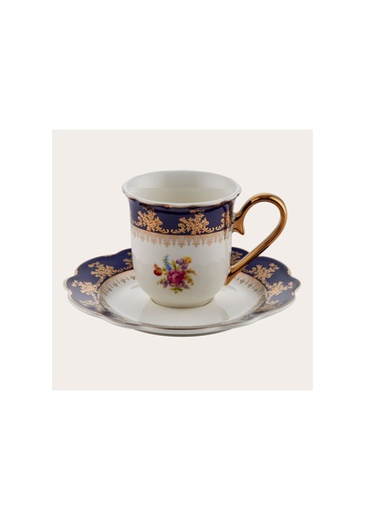 23067-5 Flower Blue 6'lı Kahve Fincanı Çok Renkli