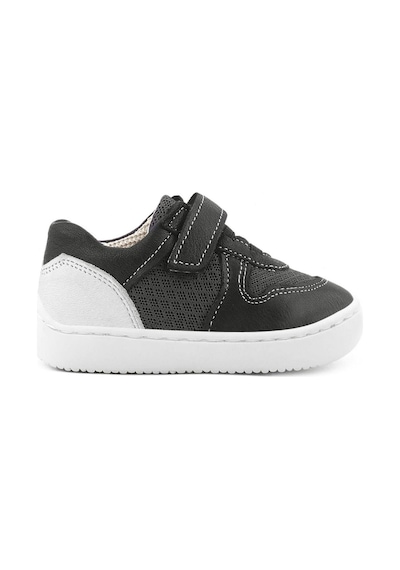 Rakerplus Bob Hakiki Deri Siyah Barefoot Cırtlı Lastikli Bebek Sneaker Ayakkabı Siyah