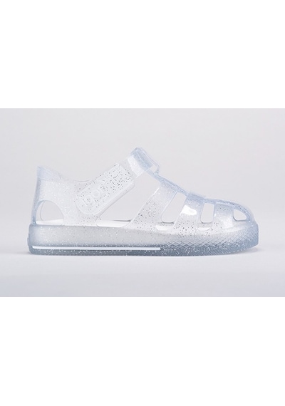 Igor S10265 Star Glitter 3004 Çocuk Simli Beyaz Sandalet 20 -27 Beyaz