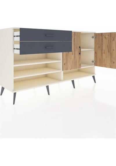 Hyperion Konsol 4 Raflı 2 Çekmeceli 2 Kapaklı 176x44x99 Aytaşı-ça Aytaşı-çam/antrasit Hyperion Konsol 4 Raflı 2 Çekmeceli 2 Kapaklı 176x44x99 Aytaşı-ça Aytaşı-çam/antrasit