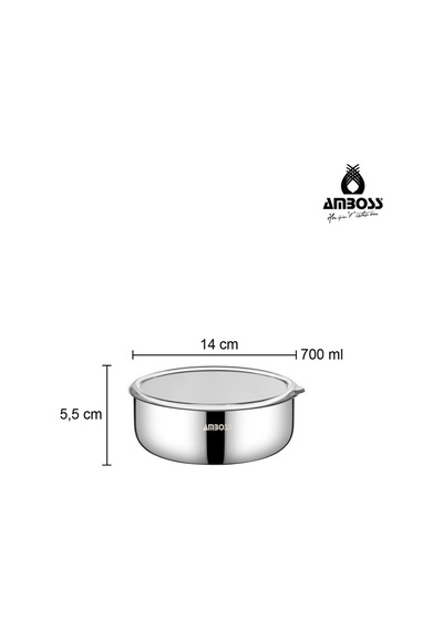 Prime 6 Parça Kapaklı Çelik Saklama Kabı Gümüş