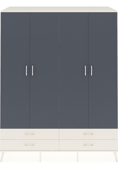 Kronos Gardrop 6 Raflı 4 Çekmeceli 2 Askılı 176x59x221 Aytaşı-antrasit/aytaşı Beyaz Kronos Gardrop 6 Raflı 4 Çekmeceli 2 Askılı 176x59x221 Aytaşı-antrasit/aytaşı Beyaz