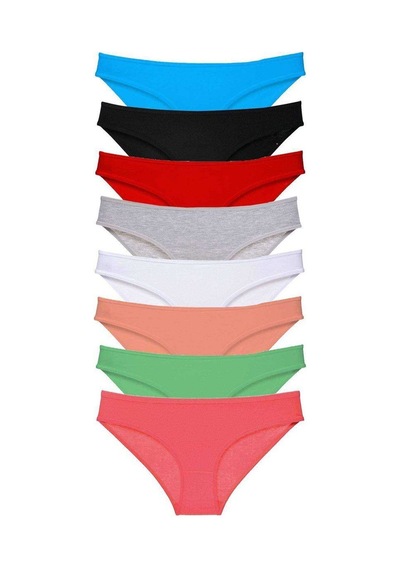 8 Adet Süper Eko Set Likralı Kadın Slip Külot Set 6 Standart