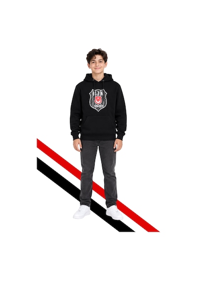 Beşiktaş Çocuk Kapüşonlu Sweatshırt Uv Kutu Siyah
