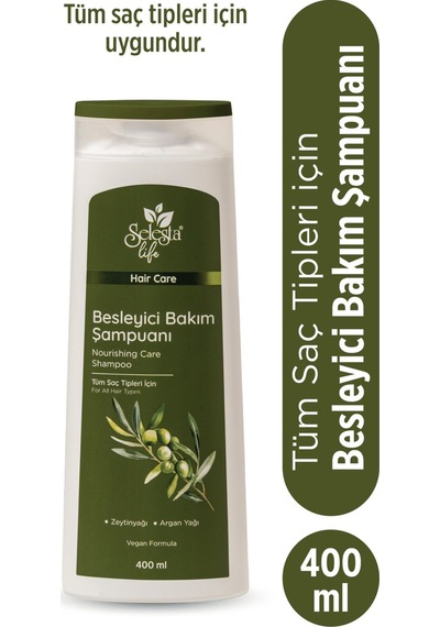 Selesta Life Zeytinyağı Ve Argan Yağı Özlü Besleyici Saç Bakım Şampuanı - Tüm Saç Tipleri Için Şampuan 400 Ml