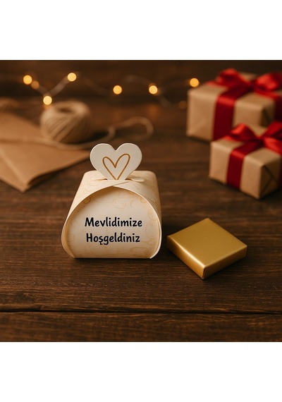 Gold Madlen Sütlü Çikolatalı Mevlid Hediyesi - Mevlüt Hediye - Dağıtmalık Hediye 25 Adet