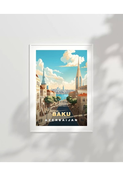 Çerçevesiz Poster Bakü Nün Modern Ve Tarihi Yüzü