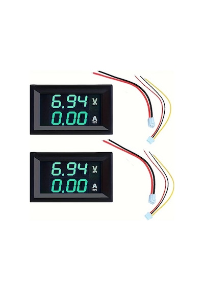 Xuweiwei 2 Adet Yeşil 0.28 Dijital Voltmetre Ampermetre Dc 100v 10a Led Ekranlı Volt Amper Ölçer