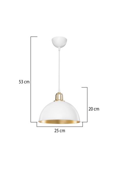 Haus Yarım Küre Beyaz İçi Gold Abs Altın Kuka Süslü Sarkıt Mutfak Salon Avize Kafe Kuaför Aydınlatma Beyaz