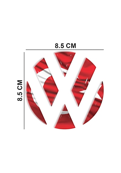 Volkswagen Arka Bagaj Logo Türk Bayrak 3D Iç Sticker