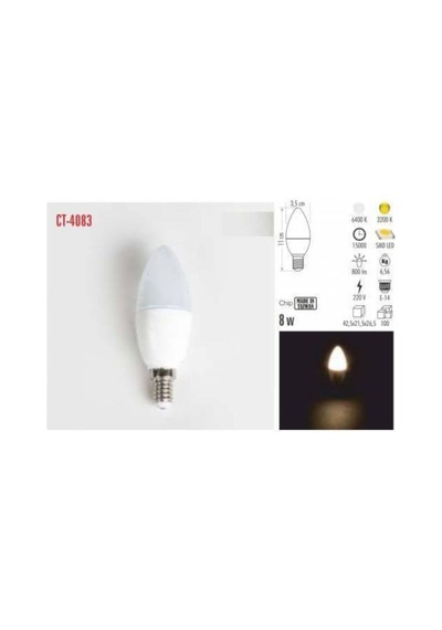 Cata Ct-4079 Mum Ampul 7 Watt Ledli Buji E14 Ince Duy Ampul Beyaz Işık 1 Adettir