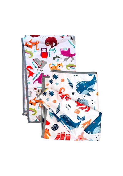 Yorni Zoo Seaworld 2'li Set Sıvı Geçirmez Alt Açma Örtüsü Bebek Bakım Örtüsü 65x80 CM Büyük Boy P